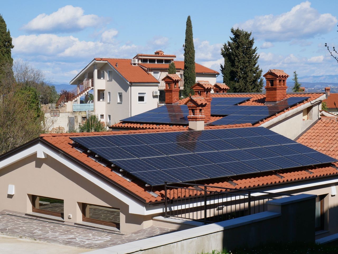 Maisons avec panneaux photovoltaïques
