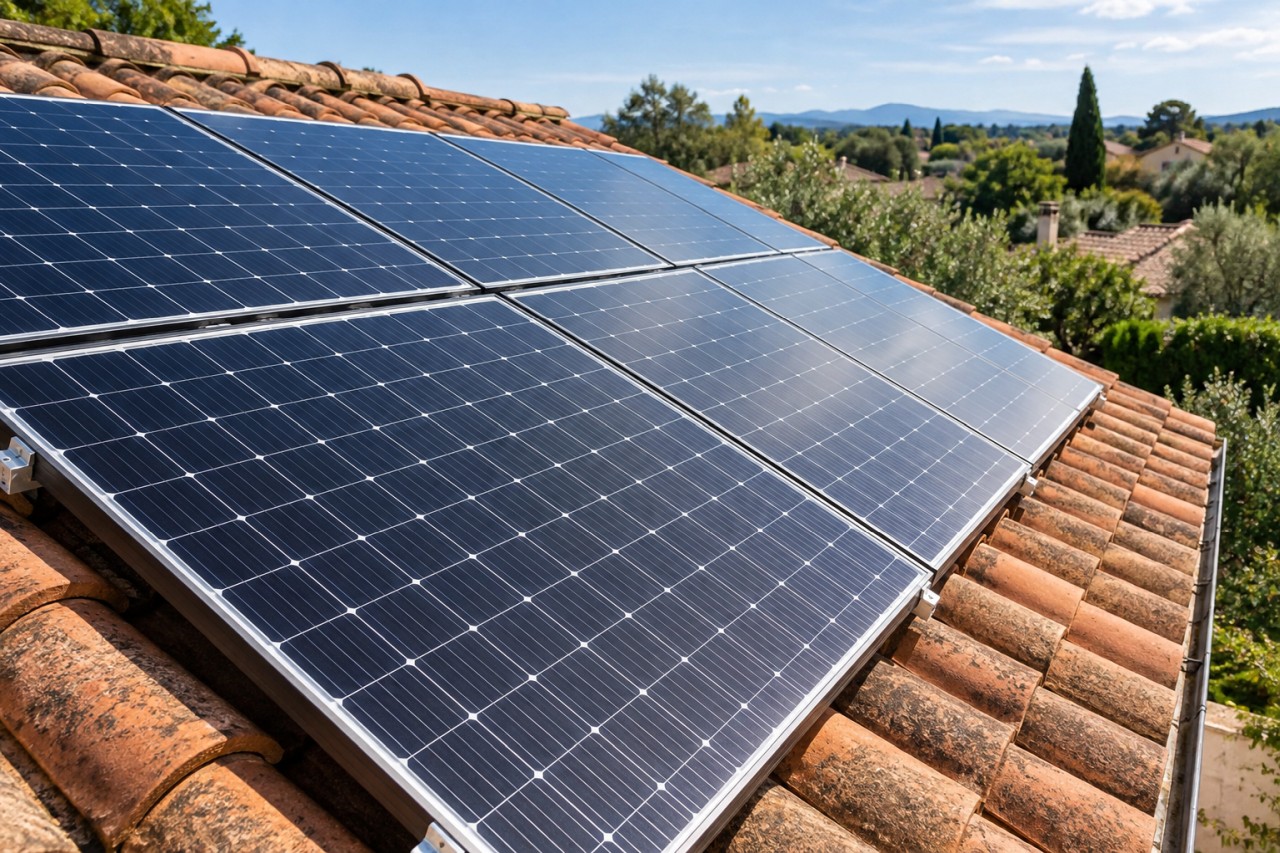 Panneaux solaires durables sur toit français